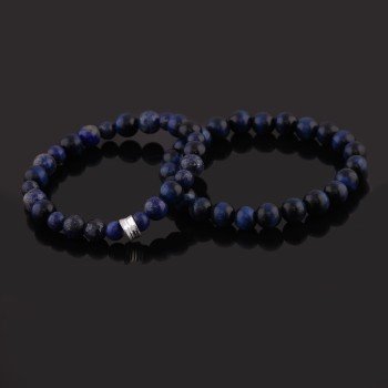 Çiftlere Özel Lapis Lazuli ve Lacivert Kaplangözü Taşlı Kombin Bileklik - Thumbnail