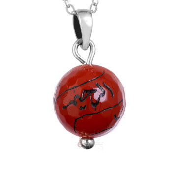 El Kudüs El Melik Er Rahim Er Rahman Yazılı Fasetli Akik Taşı Kolye - 1