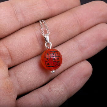 El Yazması Bereket Vefki Fasetli Akik Taşı Kolye - 2