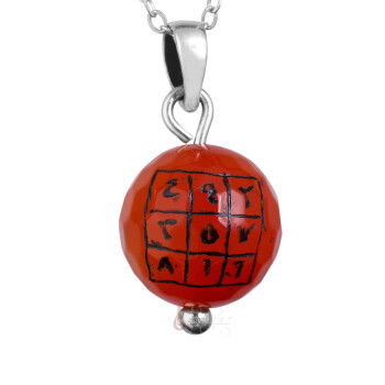 El Yazması Bereket Vefki Fasetli Akik Taşı Kolye - 1