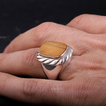 Kaplangözü Taşı Burgu Motifi 925 Ayar Gümüş Yüzük - 3