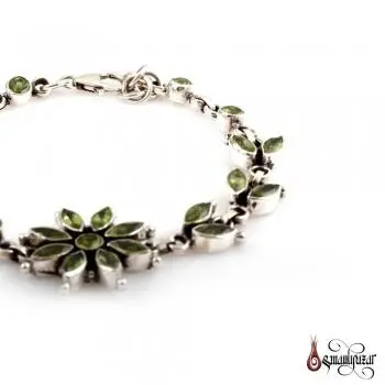 Orjinal Peridot Zebercet Taşlı Gümüş Bileklik - 3