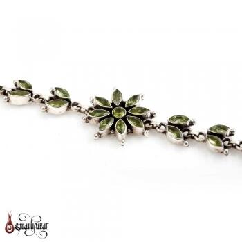 Orjinal Peridot Zebercet Taşlı Gümüş Bileklik - 4