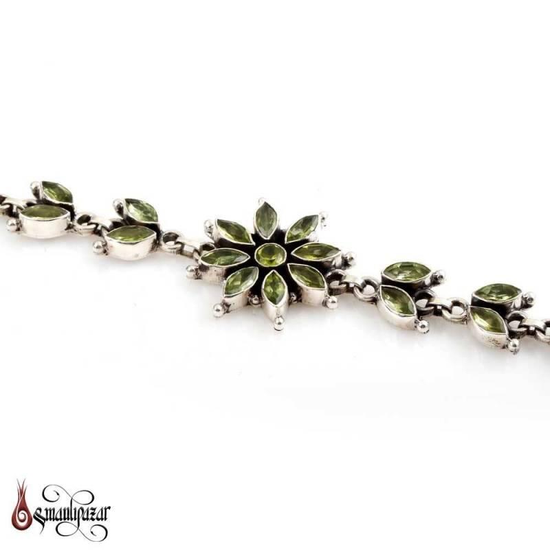 Orjinal Peridot Zebercet Taşlı Gümüş Bileklik - 4