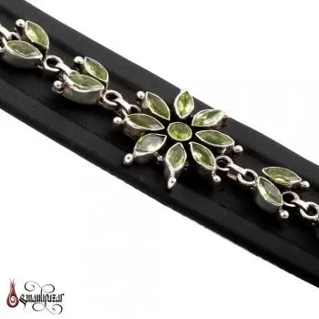 Orjinal Peridot Zebercet Taşlı Gümüş Bileklik - 1