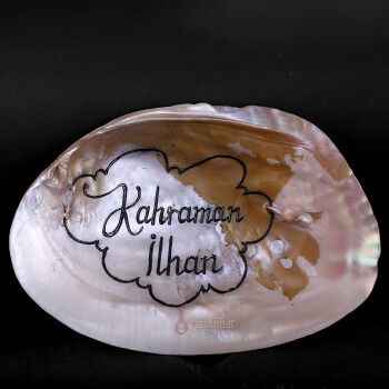 Sedef Kabuk Üzerine Elde Oyma Sanatı Kişiye Özel İsim Yazılı - 5