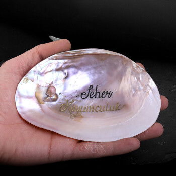 Sedef Kabuk Üzerine Elde Oyma Sanatı Kişiye Özel İsim Yazılı - 4