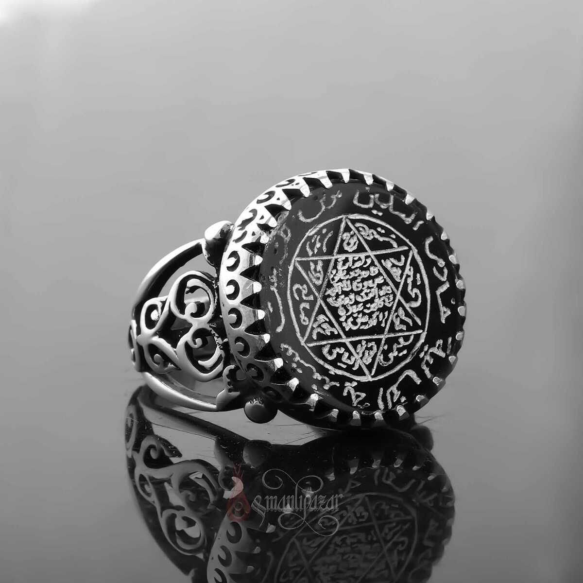 Siyah Onix Ta Hz S leyman M hr El ili i 925 Ayar G m Y z k Siyah Onix Ta Hz S leyman M hr El ili i 925 Ayar G m Y z k