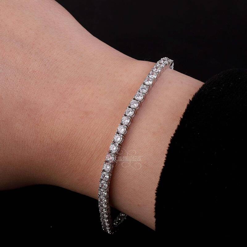 Su Yolu 925 Ayar Gümüş Kadın Bileklik - 1