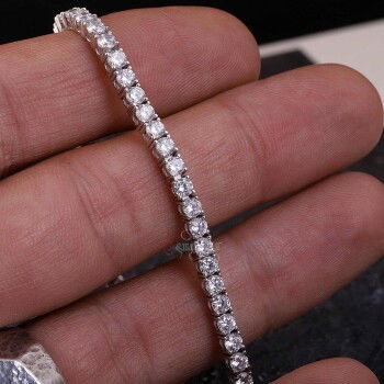 Su Yolu 925 Ayar Gümüş Kadın Bileklik - 4