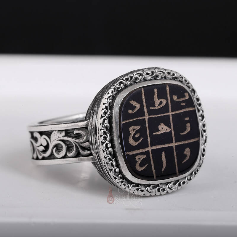 Zararı Defetmek ve İşlerin Açılması İçin Vefk Yazılı Siyah Akik Yüzük - 2