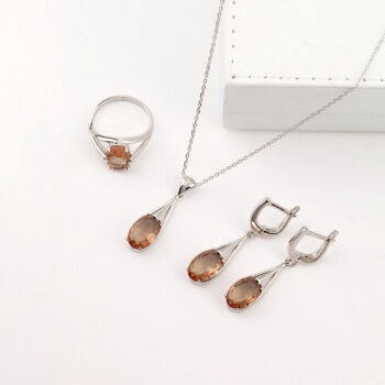 Zultanite Taşlı 925 Ayar Gümüş Takı Seti - 3